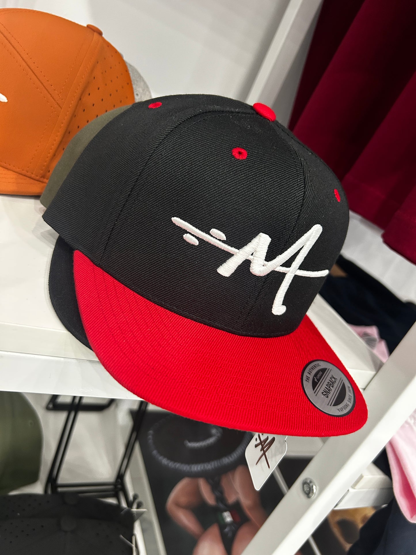 Black and Red Snap Back Hat
